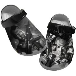 Die Hard Clog Shoes, Die Hard Clog Shoes Unisex, Die Hard Crocs, Movie Crocs, Sandals, Clog Shoes, Movie Clog Shoes
