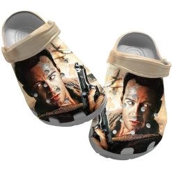 Movie Clog Shoes, Die Hard Crocs, Die Hard Clog Shoes, Movie Crocs, Sandals, Clog Shoes, Die Hard Clog Shoes Unisex