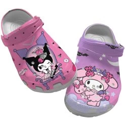 Hello Kitty Clog Shoes Unisex, Hello Kitty Crocs, Anime Crocs, Kitty Clog Shoes, Anime Clog Shoes, Kitty White Crocs