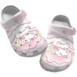 Hello Kitty Crocs, Hello Kitty Clog Shoes Unisex, Kitty White Crocs, Anime Crocs, Anime Clog Shoes, Kitty Clog Shoes