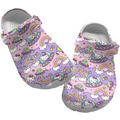 Kitty White Crocs, Hello Kitty Clog Shoes Unisex, Hello Kitty Crocs, Anime Crocs, Kitty Clog Shoes, Anime Clog Shoes