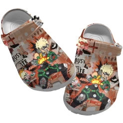 Bring Style My Hero Academia Crocs, My Hero Academia Clog Shoes Unisex, Anime Crocs, Anime Clog Shoes, Anime Sandals