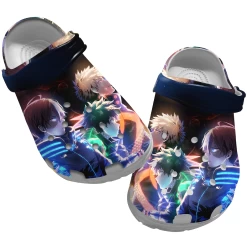 My Hero Academia Clog Shoes Unisex, Bring Style My Hero Academia Crocs, Anime Sandals, Anime Crocs, Anime Clog Shoes