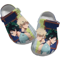 My Hero Academia Clog Shoes Unisex, Bring Style My Hero Academia Crocs, Anime Crocs, Anime Clog Shoes, Anime Sandals