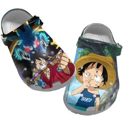 Anime Crocs, One Piece Crocs, One Piece Clog Shoes Unisex, Anime Sandals, Anime Clog Shoes, Monkey D Luffy Crocs