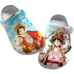 Anime Crocs, One Piece Clog Shoes Unisex, Anime Sandals, Anime Clog Shoes, Monkey D Luffy Crocs, One Piece Crocs